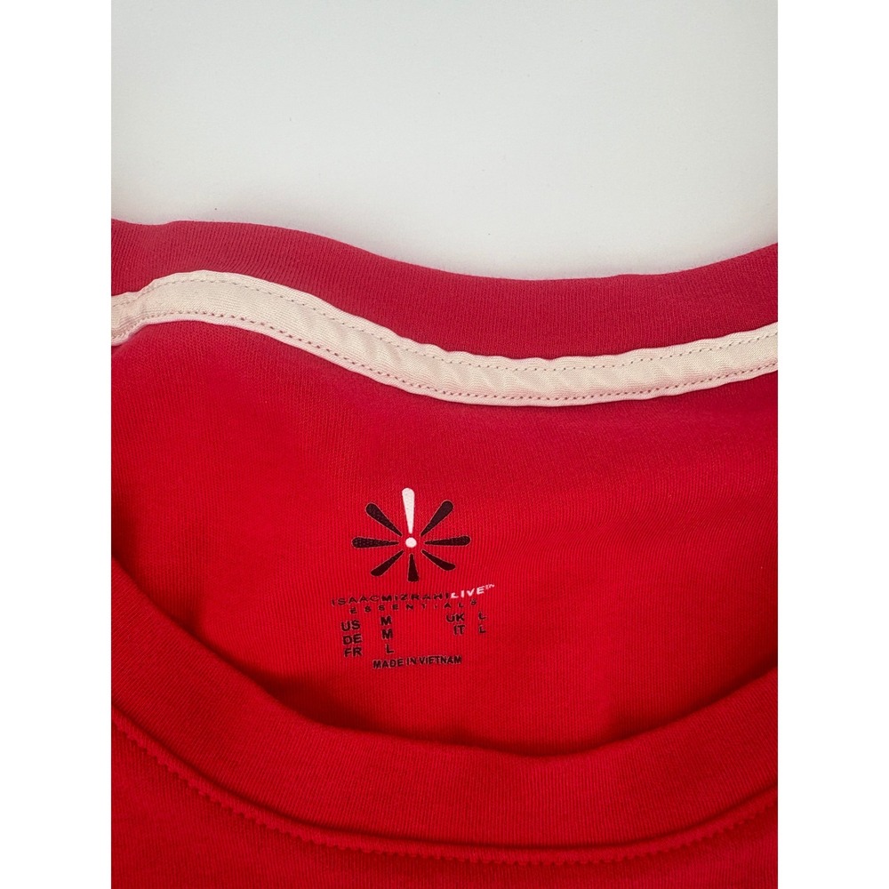 Isaac Mizrahi Live Red 3/4 Sleeve Hi Lo Hem Crew Neck Top Women's Size Medium - Picture 3 of 4